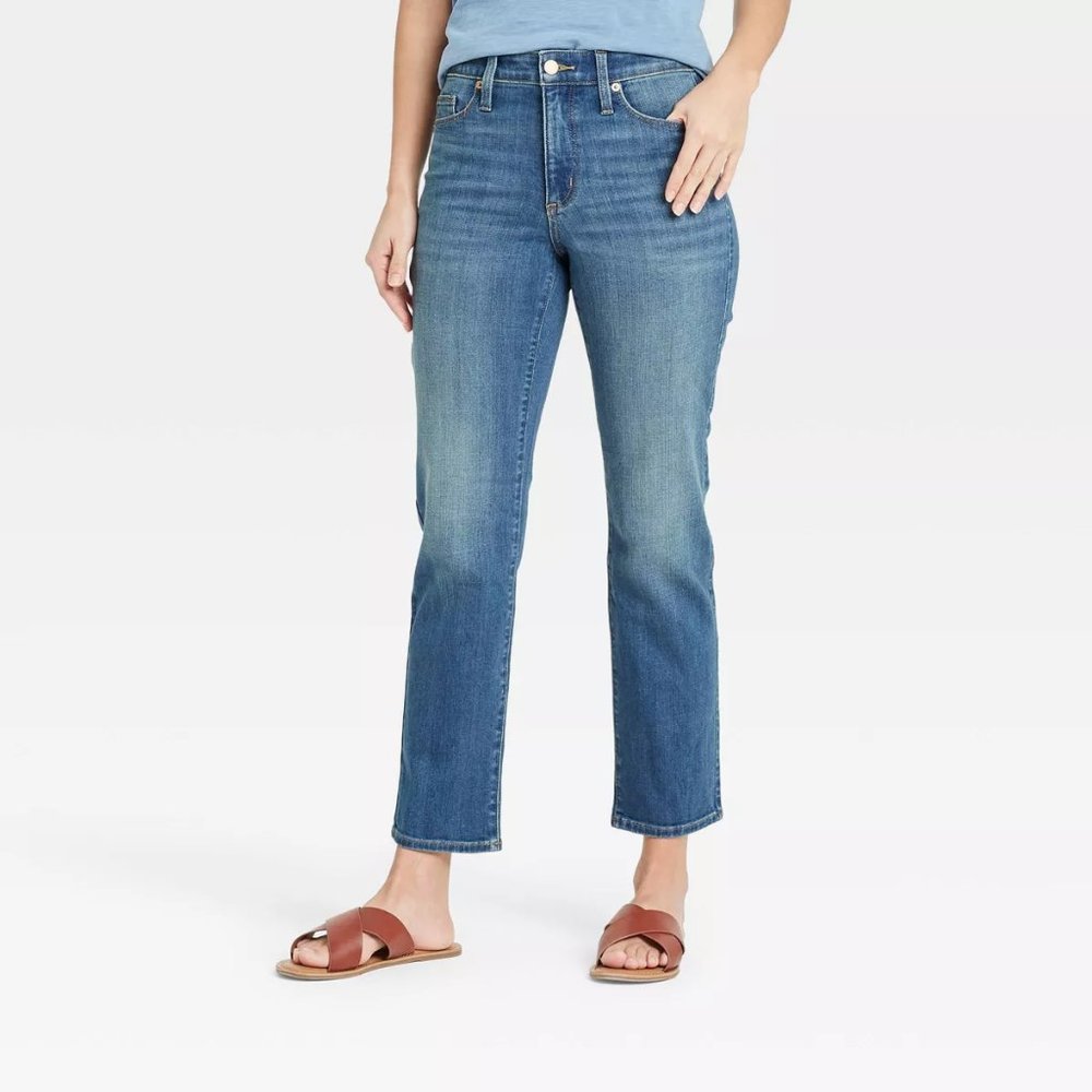 UNIVERSAL THREAD High Rise STRAIGHT DENIM JEANS Pants - New NWT - Sz 6L - Ankle